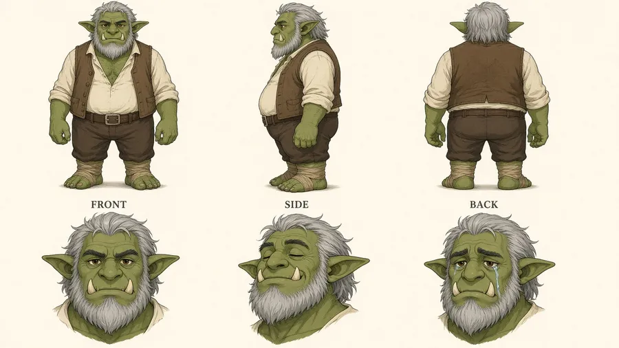 Character sheet for Sven from Chapter 1